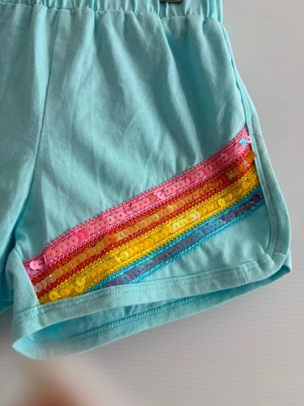 Lola + The Boys Shorts with Sequin Rainbow | size 8 - Picture 3 of 8